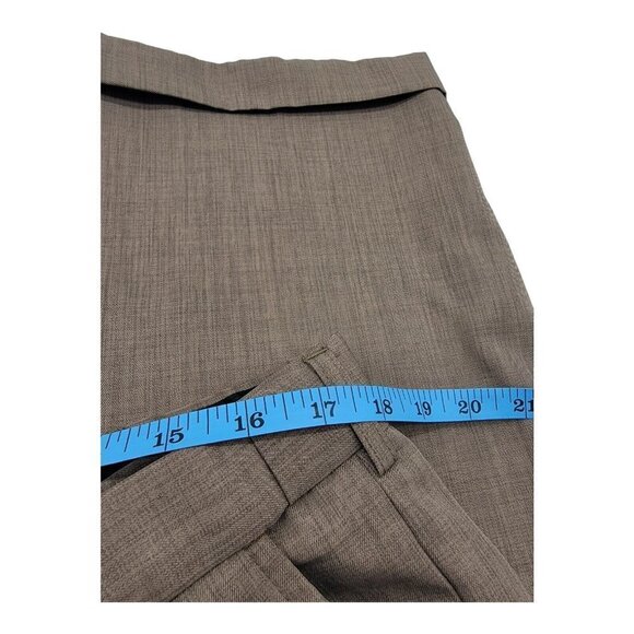 Adjust A Band Pleated Pants Brown 38S  Polyester Stretch Waistband - Picture 6 of 9